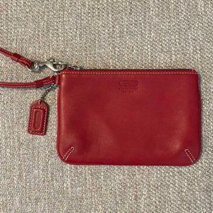LAST CALL! Coach wristlet — red leather, never worn